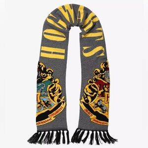 HARRY POTTER HOGWARTS CREST KNIT SCARF! Unisex Tassels Cozy Casual School Pride